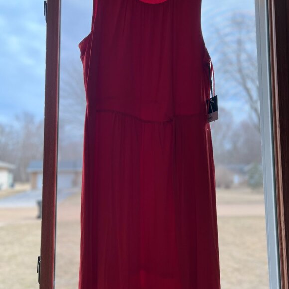 Red Short sleeve T-Shirt Plus Size Dress - Picture 2 of 5